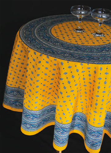 Round Tablecloth Coated (VALDROME / Galon. yellow) - Click Image to Close
